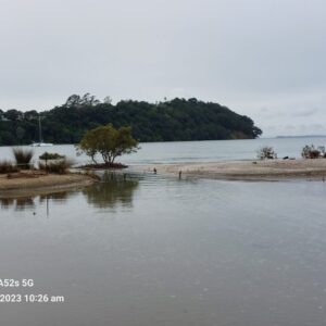 The breach at high tide